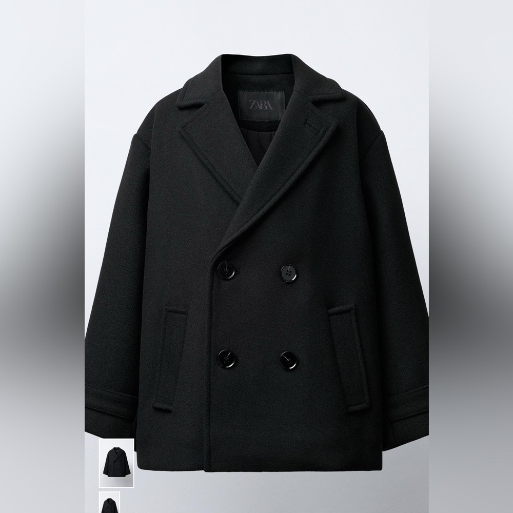 Zara Teen Black Coat - Picture 2 of 6
